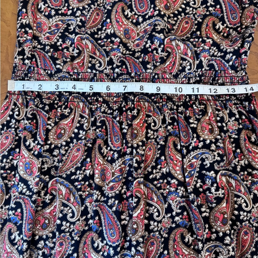 Vintage Taurus II Paisley Midi Dress‎ Smocked Waist ILGWU Union Made Size 6 - Picture 16 of 16